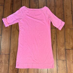 Lilly Pulitzer Pink Boatneck Roll-Sleeve Tunic